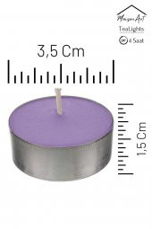 10 Adet | Lavanta Kokulu Tealight Mum | 4 Saat Yanar | Dekoratif Mumluk Mumu - 2