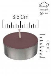 10 Adet | Tarçın Kokulu Tealight Mum | 4 Saat Yanar | Dekoratif Mumluk Mumu - 2
