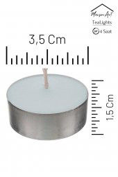 10 Adet | Yasemin Kokulu Tealight Mum | 4 Saat Yanar | Dekoratif Mumluk Mumu - 2