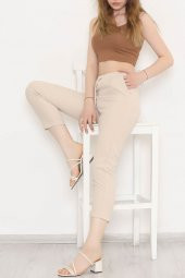 Beli Lastikli Pantolon Taş - 20819.683. - 8