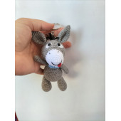 Amigurumi Sevimli Eşek Anahtarlık Aksesuar Hediyelik Oyuncak Hayvan figürü - 1