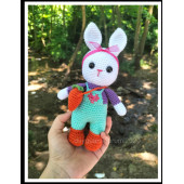 Örme oyuncak Tavşan havuç Çantalı tavşan bebek Amigurumi hediyelik oyuncak - 1