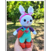 Örme oyuncak Tavşan havuç Çantalı tavşan bebek Amigurumi hediyelik oyuncak - 2