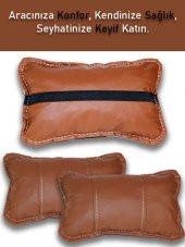 Mercedes SLC 2016 ve Sonrası Oto Koltuk Taba Renk Boyun Yastığı 2 Adet - 2