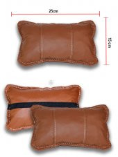 Mercedes SLC 2016 ve Sonrası Oto Koltuk Taba Renk Boyun Yastığı 2 Adet - 3