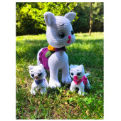 Amigurumi Kedi oyuncak seti Anneli bebekli set Örme Oyuncak Hayvan figürü - 1