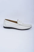 BEYAZ ZIMBALI HAKİKİ DERİ ERKEK LOAFER AYAKKABI CHELSY - 1