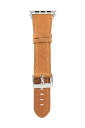 Apple Watch Için 38mm Hakiki Deri Kayış Kordon Kahverengi Açık thumbnail 2