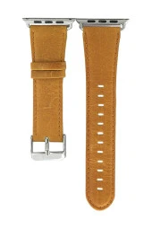 Apple Watch Için 38mm Hakiki Deri Kayış Kordon Kahverengi Açık thumbnail 3