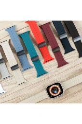 Apple Watch 4 ile uyumlu Kordon 42mm Katlanabilir Mıktanıslı Tokalı Ethereal Spor Kayış Kordon thumbnail 5