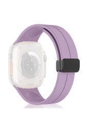 Apple Watch 4 ile uyumlu Kordon 42mm Katlanabilir Mıktanıslı Tokalı Ethereal Spor Kayış Kordon thumbnail 4