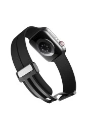 Apple Watch SE 2022 ile uyumlu Kordon 44mm Katlanabilir Mıktanıslı Tokalı Ethereal Spor Kayış Kordon thumbnail 3