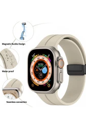 Apple Watch 4 ile uyumlu Kordon 42mm Katlanabilir Mıktanıslı Tokalı Ethereal Spor Kayış Kordon thumbnail 4