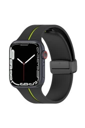 Apple Watch 6 Ile Uyumlu 42-44mm Katlanabilir Mıktanıslı Tokalı Infatuation Spor Kayış thumbnail 1