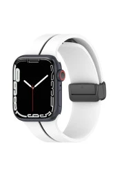 Apple Watch 4 Ile Uyumlu 42-44mm Katlanabilir Mıktanıslı Tokalı Infatuation Spor Kayış thumbnail 1