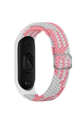 Xiaomi Mi Band 7 Ile Uyumlu Mixed Kayış Hasır Örmeli Kordon Kayış Pembe-açık thumbnail 1