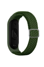 Xiaomi Mi Band 7 Ile Uyumlu Mixed Kayış Hasır Örmeli Kordon Kayış Haki thumbnail 1