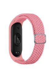 Xiaomi Mi Band 7 Ile Uyumlu Mixed Kayış Hasır Örmeli Kordon Kayış Pembe thumbnail 1
