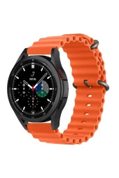 Galaxy Watch 3 Ile Uyumlu 41mm Quintessential Kabartmalı Metal Tokalı Kordon Orange thumbnail 1