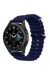 Galaxy Watch Ile Uyumlu 42mm Ile Uyumlu Quintessential Kabartmalı Metal Tokalı Kordon Midnight Blue thumbnail 1