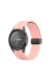 Galaxy Watch 5 Ile Uyumlu Kayış Katlanabilir Tokalı Single Line Sm-r915f 44mm Kordon Pembe thumbnail 1