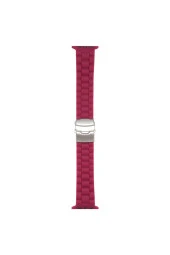 Apple Watch 3 Ile Uyumlu Kordon 42-44mm Metal Toka Delikli Ayarlanabilir Panoply Silikon Kayış Gri - 4