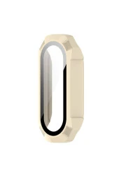 Xiaomi Mi Band 7 Ile Uyumlu Hard Case Anti Shock Ekran Korumalı Solitude Kayış Beyaz - 1