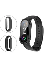 Xiaomi Mi Band 7 Ile Uyumlu Hard Case Anti Shock Ekran Korumalı Solitude Kayış Siyah thumbnail 3