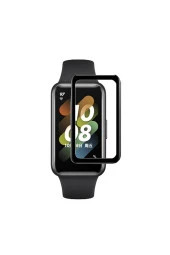 Huawei Band 7 Ile Uyumlu Tam Kapatan Fiber Nano Ekran Koruma Siyah thumbnail 1