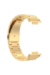 Huawei Watch Fit 2 Ile Uyumlu Metal Tasarımlı Paslanmaz Çelik Imbrication Akıllı Saat Kordunu Gold thumbnail 2