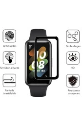 Huawei Band 7 Ile Uyumlu Tam Kapatan Fiber Nano Ekran Koruma Siyah thumbnail 2