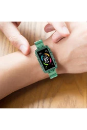 Huawei Watch Fit 2 Ile Uyumlu Transparan Kordon Şeffaf Glacier Spor Kayış Siyah thumbnail 3