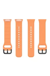 Oppo Watch Free Ile Uyumlu Silikon Tokalı Delikli Spor Silikon Kayış Krem - 6