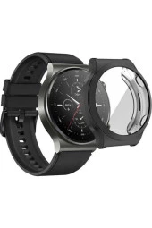 Huawei Watch Gt3 Pro 43mm Ile Uyumlu Gard 360 Kapatan 43 Mm Ekran Koruyucu Silikon Siyah - 1