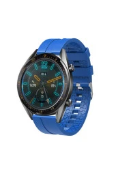 Huawei Watch Gt 3 Pro Ile Uyumlu 46mm Frontier Airlines 15 Kademeli Kayış Kordon Saks Mavisi thumbnail 1