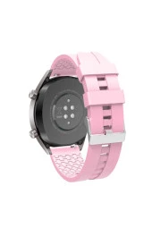 Huawei Watch Gt 3 Pro Ile Uyumlu 46mm Frontier Airlines 15 Kademeli Kayış Kordon Pembe thumbnail 3