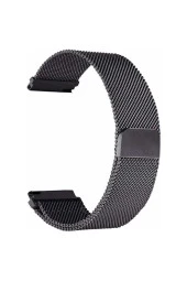 Huawei Watch Gt 3 Pro Ile Uyumlu 46 Mm Kordon Hasır Metal Örgülü Siyah thumbnail 1