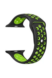 Huawei Watch Gt 3 Pro Ile Uyumlu 46mm Delikli Spor Kayış Siyah-yeşil thumbnail 1