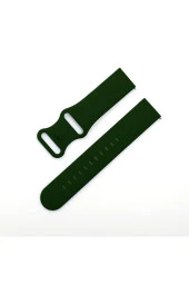 Apple Watch 5 Ile Uyumlu Kayış Yumuşak Çift Tokalı 42-44mm Termoplastik Kordon Koyu Yeşil thumbnail 1