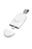 Apple Watch Serisi Ile Uyumlu Type-c Manyetik Taşınabilir Kablosuz Şarj Cihazı Beyaz thumbnail 8