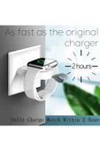 Apple Watch Serisi Ile Uyumlu Usb Manyetik Taşınabilir Kablosuz Şarj Cihazı Beyaz thumbnail 6