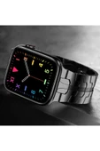 Apple Watch 3 42mm Ile Uyumlu Mahrez Metal Kordon Siyah - 2