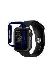 Watch 7 Uyumlu 41mm Için Tpu Çerçeveli Ekran Koruyuculu Ön Çerçeve Kılıf Lacivert thumbnail 1