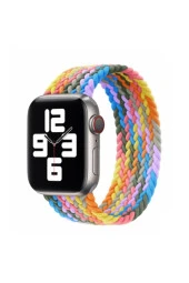 Apple Watch 40mm Uyumlu Kayış Spor Loop Kordon Small Rainbow Purple thumbnail 1