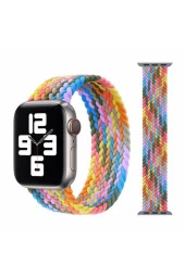 Apple Watch 38mm Uyumlu Kayış Spor Loop Kordon Small Rainbow Purple thumbnail 2