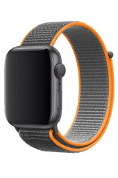 Apple Watch 44 Mm Ile Uyumlu Kayış Spor Loop Kordon Kaya Turuncu thumbnail 1