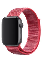 Apple Watch 38mm Uyumlu Kayış Spor Loop Kordon Frambuaz - 1