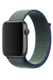 Watch 44mm Uyumlu Kayış Spor Loop Kordon Yeşil Lacivert - 1