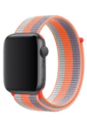 Apple Watch 44mm Uyumlu Kayış Spor Loop Kordon Nota Turuncu thumbnail 1