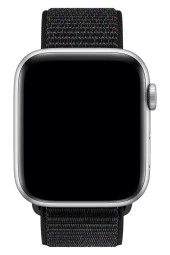 Apple Watch 44mm Uyumlu Kayış Spor Loop Kordon Kırçıllı Siyah thumbnail 3